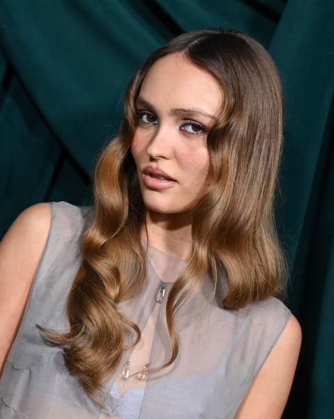 summer 2026 hair color trends suede brunette on Lily Rose Depp